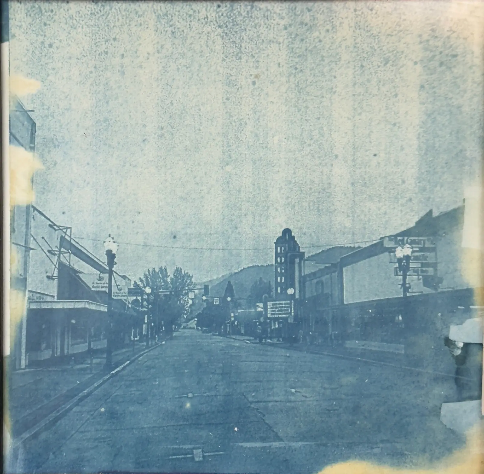 Cyanotype - Photo of H Street, Grants Pass, Oregon